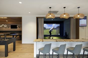 Multi-sport golf simulator at The Mera in St. Louis Park, 55426